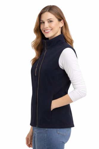 Softschell kamizelka bezrękawnik damski granatowy widok z boku.png