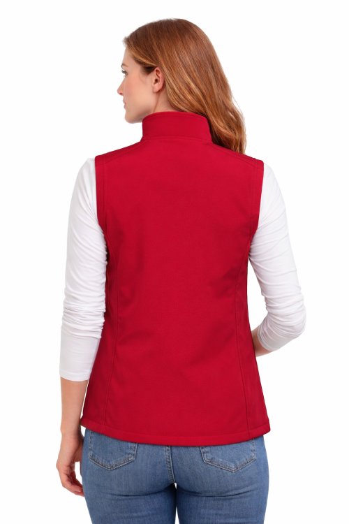 Softschell kamizelka bezrękawnik damski czerwony widok z tyłu.png