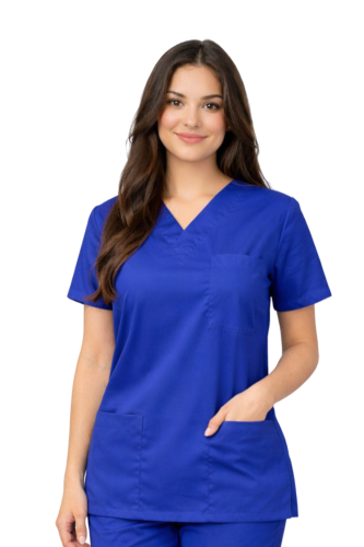 Bluza medyczna damska w kolorze chabrowym