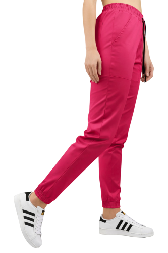Elastyczne spodnie joggery medyczne FLEX fuksja
