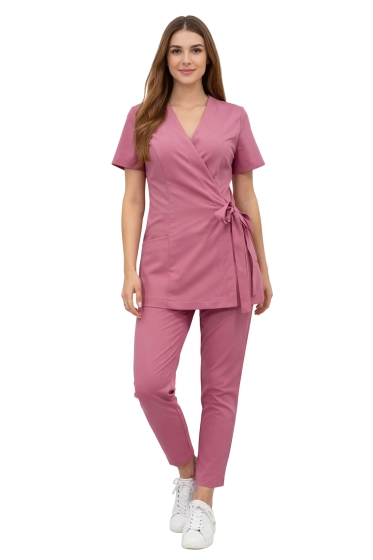 Completo medico/cosmetico basic premium colore rosa sporco