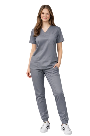 Completo medico da donna elastico FLEX colore grigio