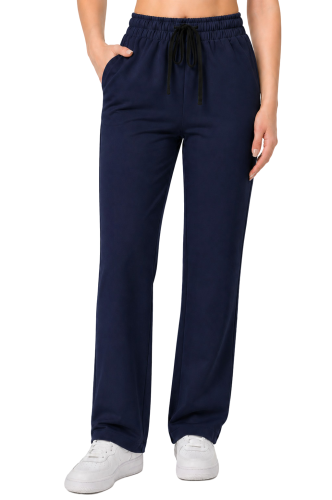 Spodnie medyczne klasyczne  prosta nogawka  w kolorze ciemny granat