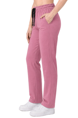 Spodnie medyczne damskie  , prosta nogawka  w kolorze bródny róż