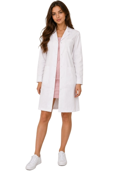 Camice da laboratorio donna con bottoni 100% cotone
