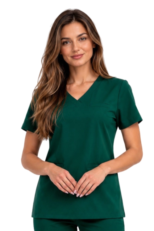 Zielona butelka  bluza medyczna damska BASIC PREMIUM_przód.png
