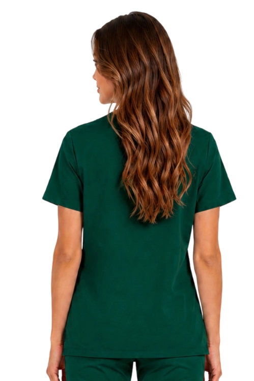 Zielona butelka damska bluza medyczna BASIC PREMIUM_tył.png