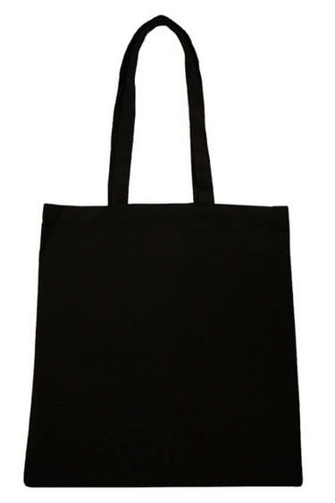 borsa nera in cotone riutilizzabile