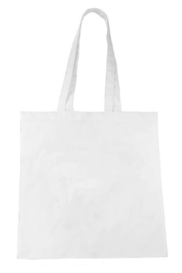 Borsa di cotone bianca riutilizzabile.