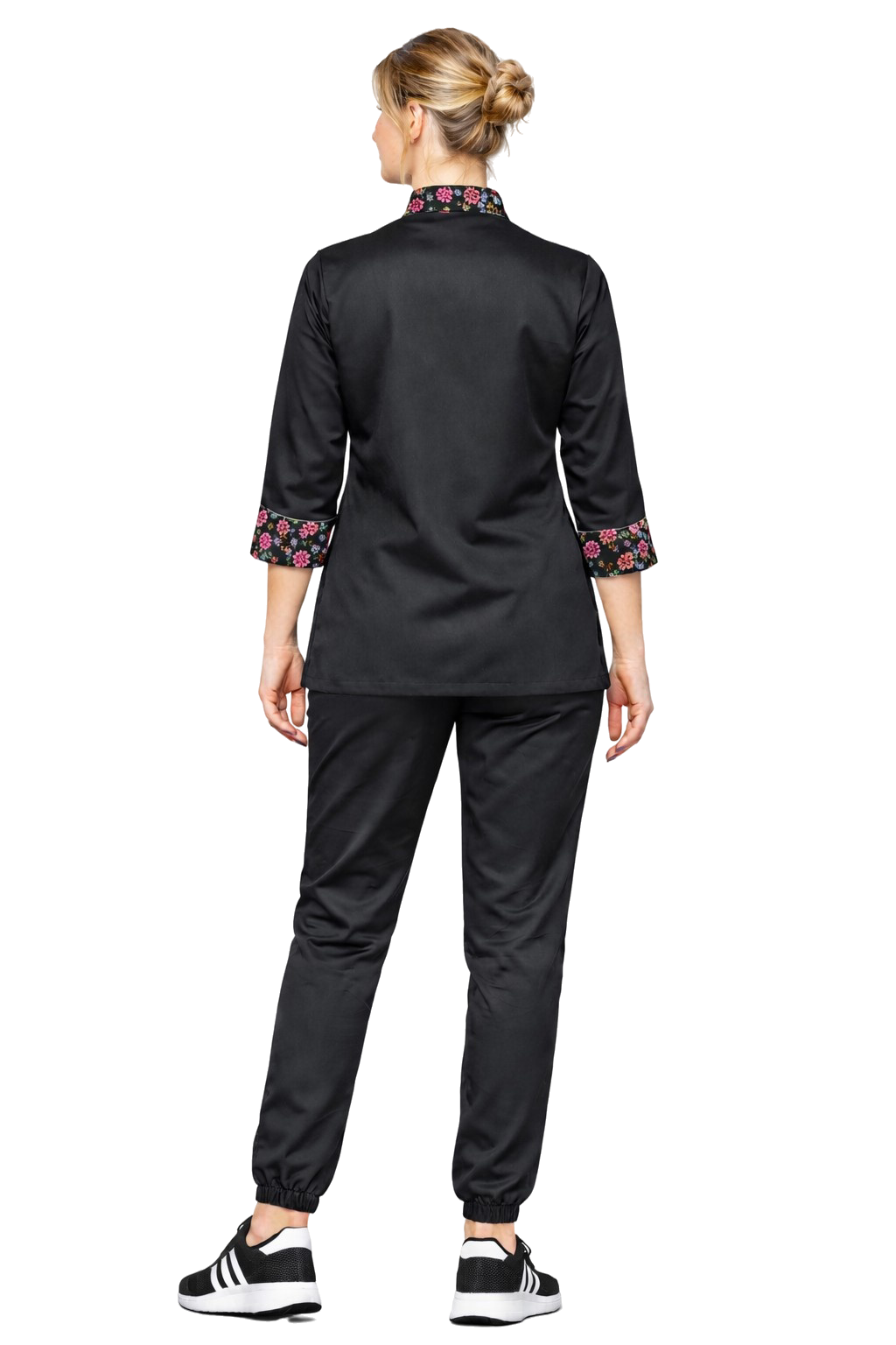 Damski zestaw szefa kuchni z rękawem 3/4 i joggerami