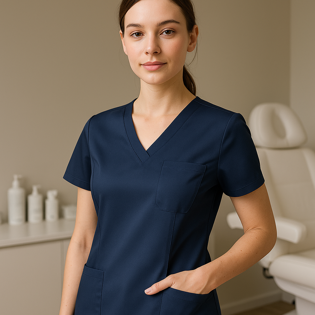 Felpa medica per estetiste: i dettagli che fanno la differenza nel look professionale