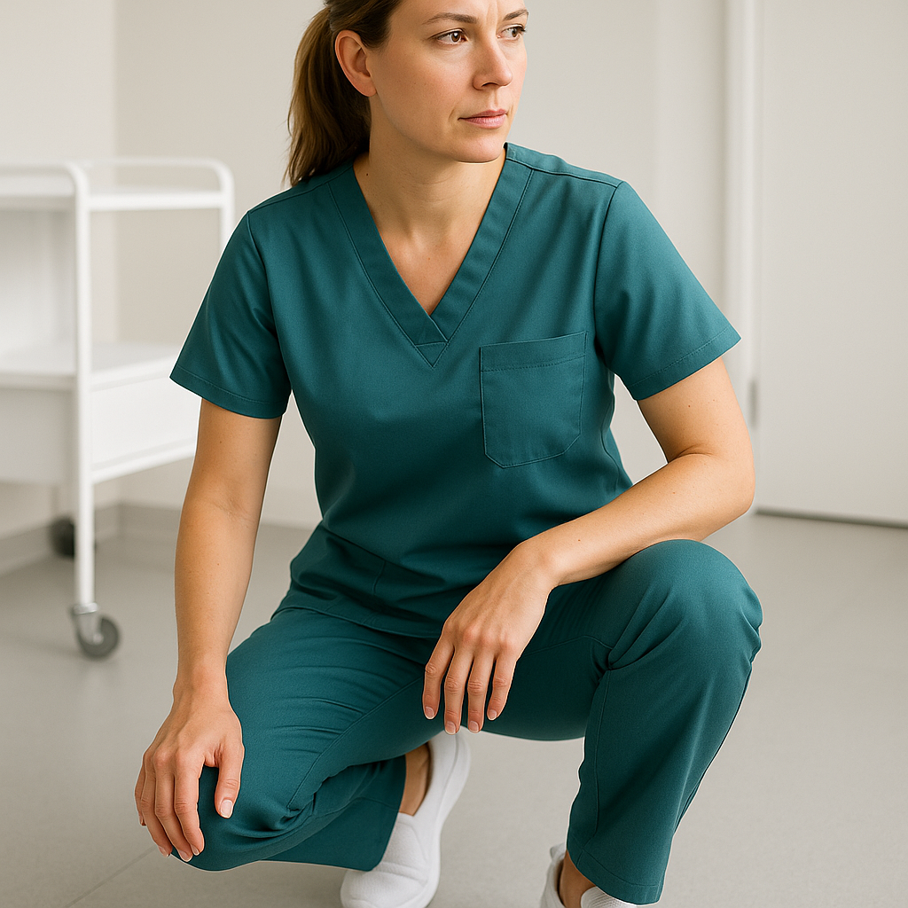 Come scegliere l'abbigliamento medico per chi lavora spesso inginocchiato o accucciato?
